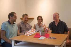 Foto mit Achim Wurst esjw, Davide Boró SJR, Cathy Hammer SJR, thomas poreski Grüne