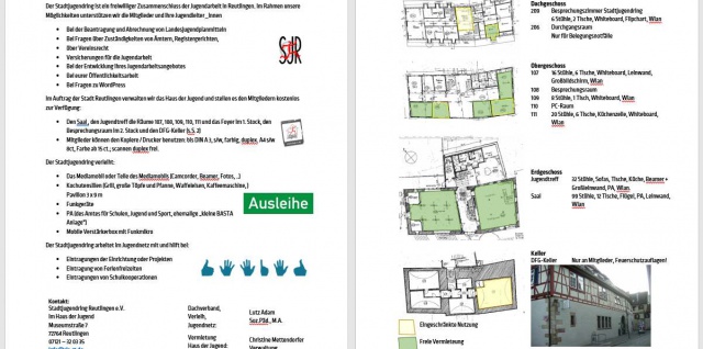 Screenshot der Arbeitshilfe für Mitglieder des Stadtjugendrings über Arbeitsinhalte und Angebote des SJR für seine Mitglieder.